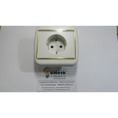 BASE ENCHUFE SHUKO MONOBLOCK BLANCO