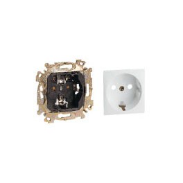 TAPA ENCHUFE 2P TT CON SEGURIDAD MARFIL